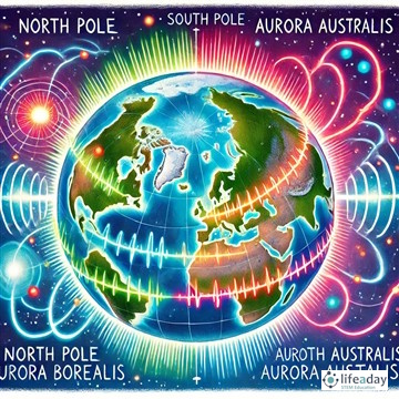 การเกิดแสงเหนือ (Aurora Borealis) และแสงใต้ (Aurora Australis)